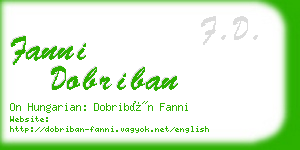 fanni dobriban business card